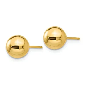 14 Karat Yellow Gold Estate Ball Stud Earrings
