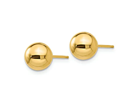 14 Karat Yellow Gold Estate Ball Stud Earrings