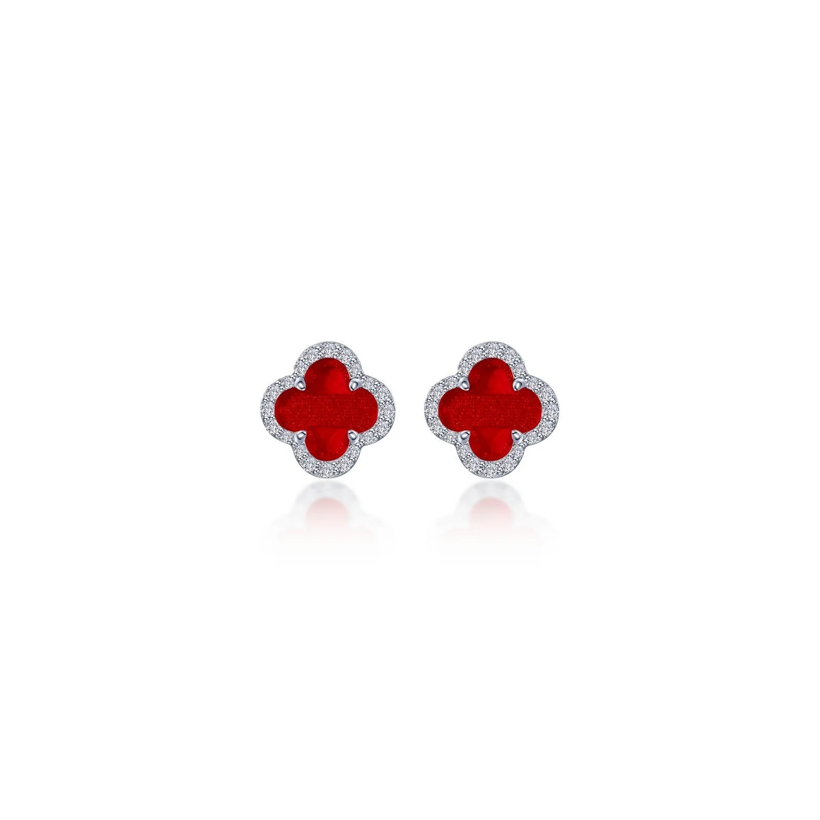 Lassaire Sterling Silver Earrings with Sim Red Agate Accents