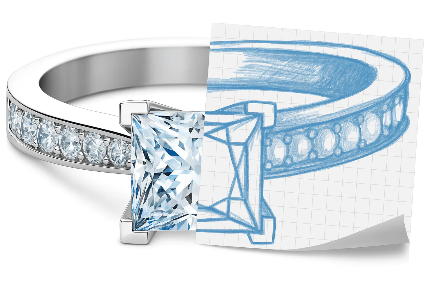 Christmas Sparkle: 14 Karat White Gold Hidden Halo Oval Lab Diamond Engagement Ring - 2.00 Carats