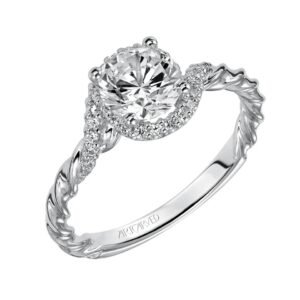 14 Karat White Gold Halo Engagement Mounting