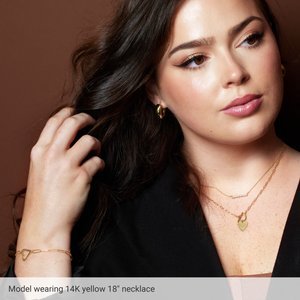 14K Yellow Gold Engravable Heart Toggle 18" Necklace