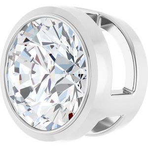 14K White Gold 3/4 CT Natural Diamond Slide Pendant