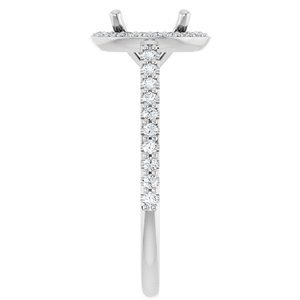 14K White Gold 8 mm Round 1/4 CTW Lab-Grown Diamond Semi-Set Engagement Ring