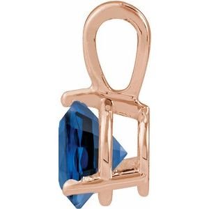 14K Rose Gold Lab-Grown Blue Sapphire Pendant