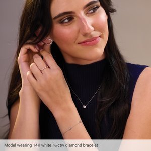 14K Rose Gold 1/3 CTW Natural Diamond Bezel-Set Station 7" Bracelet