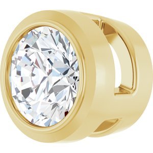 14K Yellow Gold 1/6 CT Natural Diamond Slide Pendant