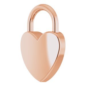 14K Rose Gold Engravable Heart Lock 16-18" Necklace