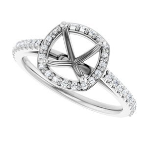 Platinum 7x7 mm Cushion 1/4 CTW Lab-Grown Diamond Semi-Set Engagement Ring