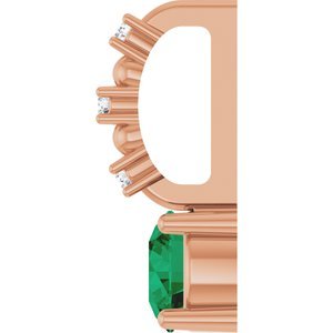 14K Rose Gold Imitation Emerald & .01 CTW Natural Diamond Charm/Pendant