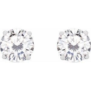 Sterling Silver 6.5 mm Stuller Lab-Grown Moissanite Earrings