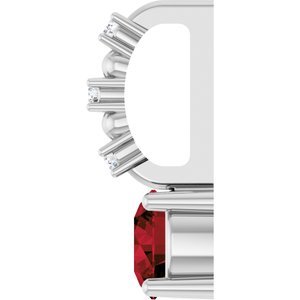 Platinum Imitation Mozambique Garnet & .01 CTW Natural Diamond Charm/Pendant