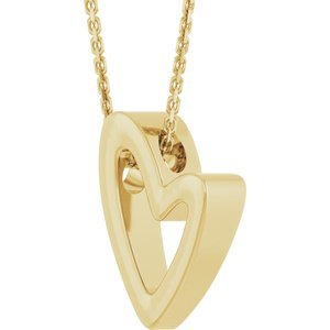 14K Yellow Gold Heart 18" Necklace