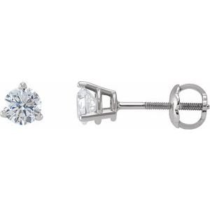 Sterling Silver 3/8 CTW Natural Diamond  Earrings