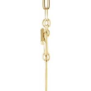 14K Yellow Gold Engravable Heart Toggle 18" Necklace
