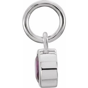 Sterling Silver Posh Mommy® Imitation Mozambique Garnet Charm/Pendant