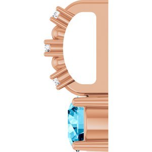 14K Rose Gold Imitation Aquamarine & .01 CTW Natural Diamond Charm/Pendant