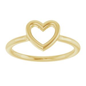 14K Yellow Gold Heart Ring