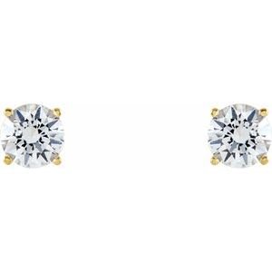 14K Yellow Gold 5 mm Natural White Sapphire Earrings