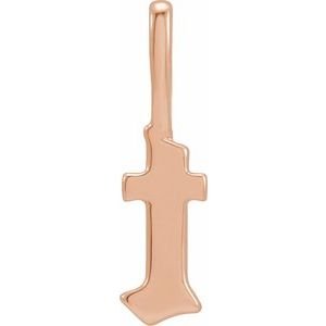 14K Rose Gold Gothic Initial T Charm/Pendant