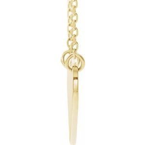 14K Yellow Gold Engravable Heart 16-18" Necklace