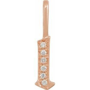 14K Rose Gold .045 CTW Natural Diamond Gothic Initial L Charm/Pendant
