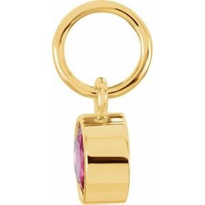 14K Yellow Gold Posh Mommy® Imitation Ruby Charm/Pendant