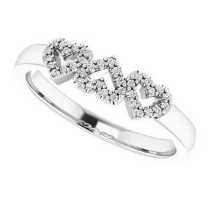 14K White Gold .08 CTW Natural Diamond Heart Ring