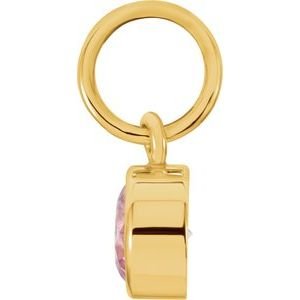 14K Yellow Gold Posh Mommy® Imitation Pink Tourmaline Charm/Pendant