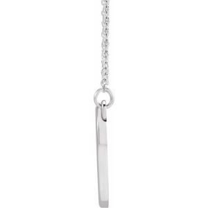 14K White Gold Heart 16" Necklace