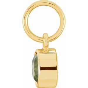14K Yellow Gold Posh Mommy® Imitation Peridot Charm/Pendant
