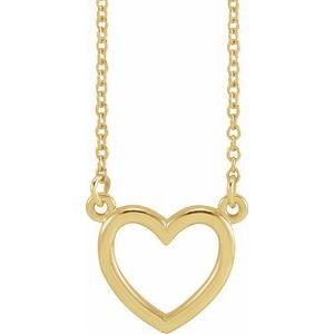 14K Yellow Gold Heart 16" Necklace