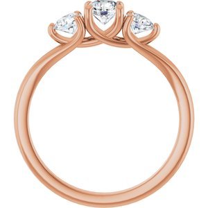 14K Rose Gold 3/4 CTW Natural Diamond Three-Stone Engagement Ring