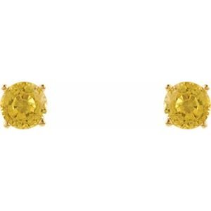 14K Yellow Gold 5 mm Natural Yellow Sapphire Earrings