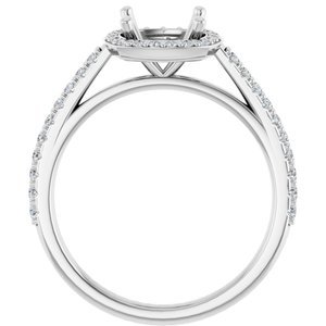 Platinum 7x7 mm Cushion 1/4 CTW Lab-Grown Diamond Semi-Set Engagement Ring