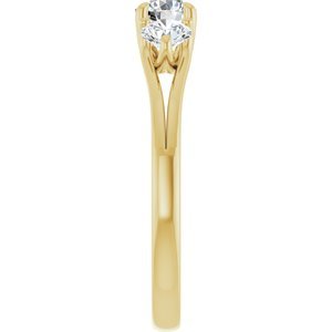 14K Yellow Gold 3/4 CTW Natural Diamond Three-Stone Engagement Ring