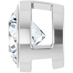 14K White Gold 3/4 CT Natural Diamond Slide Pendant