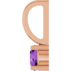 14K Rose Gold Imitation Amethyst Solitaire Charm/Pendant
