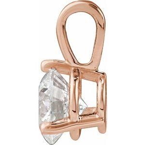 14K Rose Gold 5/8 CT Lab-Grown Diamond Pendant