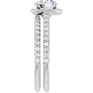 Platinum 6.5 mm Round 1/4 CTW Lab-Grown Diamond Semi-Set Engagement Ring