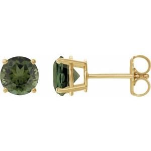 14k-yellow-gold-6-mm-natural-green-tourmaline-earrings