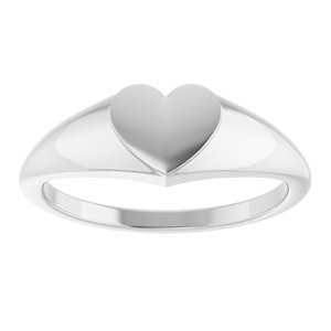 Sterling Silver Heart Signet Ring