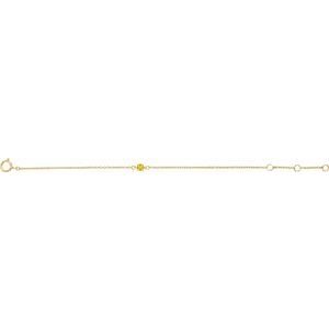 14K Yellow Gold Imitation Citrine Youth Birthstone 4 1/2-5 1/2" Bracelet