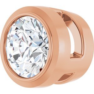 14K Rose Gold 1/6 CT Natural Diamond Slide Pendant