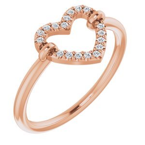 14K Rose Gold .07 CTW Natural Diamond Heart Ring