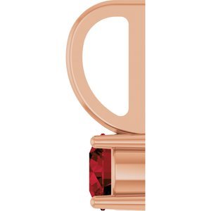 14K Rose Gold Imitation Mozambique Garnet Solitaire Charm/Pendant