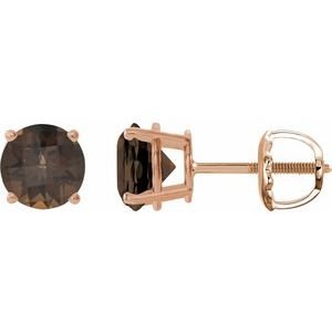 14k-rose-gold-8-mm-natural-smoky-quartz-earrings-2