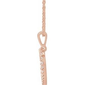 14K Rose Gold 1/5 CTW Natural Diamond Heart 18" Necklace