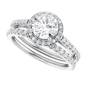 Platinum 6.5 mm Round 1/4 CTW Lab-Grown Diamond Semi-Set Engagement Ring