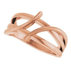 14K Rose Gold 12.4 mm Freeform Bypass Ring